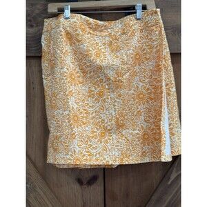RIPSKIRT Hawaii Yellow White Sunflowers Wrap Skirt Golf Pickle Ball Women’s Sz L